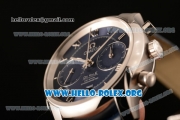 Omega De Ville Co-axial Chronograph Clone Omega 9300 Automatic Steel Case with Blue Dial and Blue Leather Strap (EF)