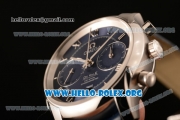 Omega De Ville Co-axial Chronograph Clone Omega 9300 Automatic Steel Case with Blue Dial and Blue Leather Strap (EF)
