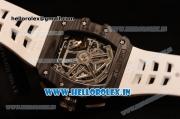 Richard Mille RM11-03 Swiss Valjoux 7750 Automatic Carbon Fiber Case Skeleton Dial With Arabic Numeral Markers White Rubber Strap 1:1 Clone (KV)