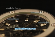 Hublot King Power F1 Chronograph Miyota Quartz Steel Case with Skeleton Dial and Black Rubber Strap