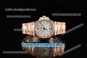 Patek Philippe Nautilus Miyota 9015 Automatic Rose Gold Case White Dial With Stick Markers Rose Gold Bracelet