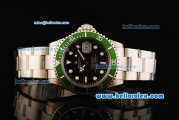 Rolex Submariner Oyster Perpetual Date Rolex 3135 Automatic Movement Full Steel with Black Dial and Green Bezel