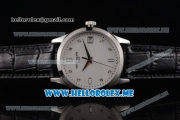 Patek Philippe Calatrava Miyota 9015 Automatic Steel Case with White Dial Black Leather Strap and Diamonds Markers