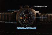 Ferrari Chronograph Miyota Quartz PVD Case with Black Dial and Black Leather-White Numeral Markers