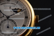 Breguet Classique Power Reserve Sea-Gull ST2153 Automatic Yellow Gold Case with Silver Dial and Black Leather Strap Roman Numeral Markers
