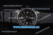 Perrelet Turbine Pilot Asia Automatic PVD Case with Black Dial and Arabic Numeral Markers Black Rubber Strap