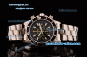 Breitling Superocean Chrono II Swiss Valjoux 7750-SHG Automatic Steel Case PVD Bezel with Steel Strap Black Dial Stick Markers-Yellow Hands 1:1 Original