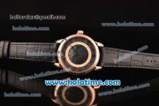 Vacheron Constantin Metiers D Art Miyota OS2035 Quartz Rose Gold Case with Grey MOP Dial and Black Leather Strap