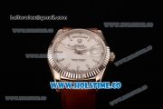 Rolex Day-Date Asia 2813/Swiss ETA 2836/Clone Rolex 3135 Automatic Steel Case with White Dial and Stick Markers (BP)