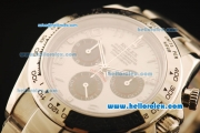 Rolex Daytona Swiss Valjoux 7750 Automatic Movement Full Steel with White Dial and Black Subdials