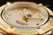 Tag Heuer Aquaracer Swiss ETA Quartz Movement Steel Case with Diamond Bezel and Two Tone Strap