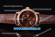 Audemars Piguet Jules Audemars Dual Time Asia ST25 Automatic Rose Gold Case Brown Dial Stick Markers and Brown Leather Strap