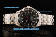 Omega Seamaster Automatic Movment Steel Case with Black Dial and Stainless Steel Strap 43mm