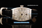 Franck Muller Platinum Rotor Swiss ETA 2824 Automatic Movement Steel Case with White Dial and White Arabic Numerals