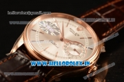 Rolex Cellini Date White Dial Rose Gold Swiss ETA 2836 With Black Leather Strap 50515 sbr