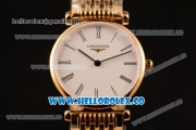 Longines La Grande Classique SWISS QUARTZ Yellow Gold Case with White Dial Roman Numeral Markers and Yellow Gold Bracelet