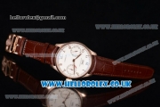 IWC Portuguese Clone IWC 52010 Automatic Rose Gold Case with White Dial Arabic Numeral Markers and Brown Leather Strap - 1:1 Original (ZF)