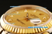 Rolex Datejust Automatic Movement ETA Coating Case with Gold Bezel and Diamond Markers-Two Tone Strap