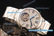 Cartier ballon bleu de Swiss Tourbillon Manual Winding Full Steel Case with White Dial and SS Strap