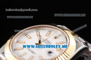 Rolex Datejust II Asia 2813 Automatic Two Tone Case/Bracelet with White Dial and Stick Markers (BP)