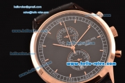 Patek Philippe Grand Complication Chronograph Miyota OS20 Quartz Rose Gold Case with Black Dial and Stick Markers