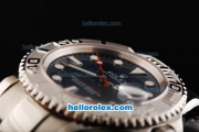 Rolex Yacht-Master Swiss ETA 2836 Automatic Movement Silver Case with Red Second Hand and SS Strap