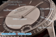 Mido Baroncelli II Swiss ETA 2824 Automatic Steel Case with Diamond Bezel Brown Leather Strap and Brown Dial