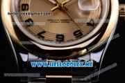 Rolex Day-Date II Asia Automatic Two Tone Case/Bracelet with Yellow Gold Dial and Arabic Numeral Markers