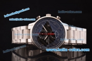 IWC Portuguese Yacht Club Chronograph Miyota Quartz Steel Case with Black Carbon Fiber Dial and Steel Strap