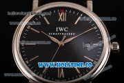 IWC Portofino Automatic Miyota 9015 Automatic Steel Case with Black Dial and Stick Markers