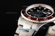 Rolex Submariner Swiss ETA 2836 Automatic Movement Full Steel with Brown Bezel-Black Dial and White Markers