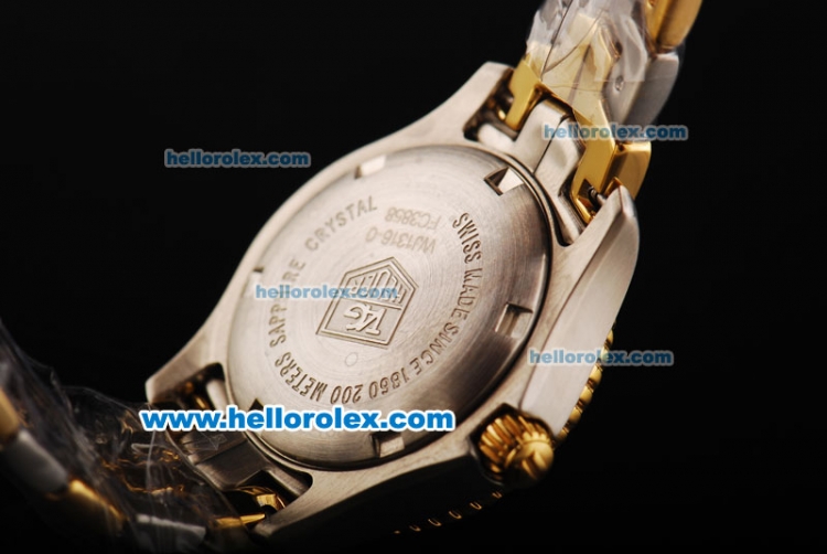 Tag Heuer Link 200 Meters Swiss Quartz Movement MOP Dial with Gold Bezel and Two Tone Strap - Click Image to Close