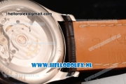 Longines Master 2824 Auto Steel Case with White Dial and Brown Leather Strap