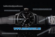 IWC Big Pilot Clone IWC 51111 Automatic PVD Case with Black Dial and Black Leather Strap Arabic Numeral Markers White Hands