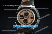 Audemars Piguet Royal Oak Offshore 2018 SIHH "Combat" Clone AP Calibre 3126 Automatic Steel Case Apricot Dial With Stick Markers Green Rubber Strap - 1:1 Original (JF)