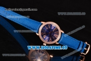 Blancpain Women Ladybird Ultraplate Miyota 9015 Automatic Rose Gold Case with Diamonds Bezel and Blue Dial (G5)