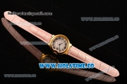 Cartier Ballon Bleu De Medium Asia 4813 Automatic Yellow Gold Case with Silver Dial and Blue Leather Strap - Roman Numeral Markers (GF)