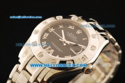 Rolex Datejust Automatic Movement Full Steel with Black Dial and Diamond Bezel-ETA Coating Case