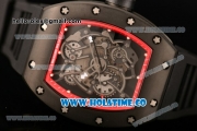 Richard Mille RM 055 Bubba Watson Tourbillon Manual Winding PVD Case with Skeleton Dial Dot Markers and Red Inner Bezel