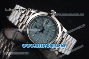 Rolex Day-Date Clone Rolex 3255 Automatic Stainless Steel Case/Bracelet with Blue Dial and Stick Markers