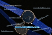 Patek Philippe Calatrava Miyota OS2035 Quartz Steel Case with Blue Dial and Stick Markers