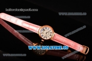 Cartier Ballon Bleu De Small Swiss Quartz Rose Gold Case with White Dial Black Roman Numeral Markers and Pink Leather Strap