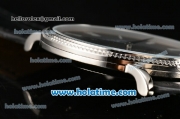 Patek Philippe Calatrava Miyota Quartz Steel Case with Roman Numeral Markers and Black Dial