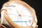 Omega Constellation Swiss ETA 2892 Automatic Movement Steel Case with Silver Dial and Rose Gold Bezel-Two Tone Strap