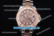 Rolex Yacht Master 40 Miyota 8215 Automatic Two Tone Case/Bracelet with Brown Dial and Dot Markers