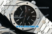 Audemars Piguet Royal Oak Swiss ETA 2824 Automatic Full Steel with Black Dial and Stick Markers - 1:1 Origianl (ZF)