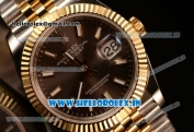 Rolex Datejust 37mm Swiss ETA 2836 Automatic Two Tone with Grey Dial and Stick Markers