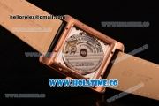 Cariter Tank MC Swiss ETA 2824 Automatic Rose Gold Case with Black Dial and White Roman Numeral Markers