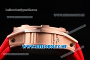 Richard Mille RM 60-01 Asia 2813 Automatic Rose Gold Case with Skeleton Dial and Red Rubber Strap Rose Gold Bezel (EF)