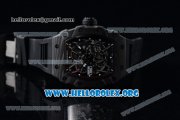 1:1 Richard Mille RM 35-02 RAFAEL NADA Japanese Miyota 9015 Automatic Black PVD Case with Skeleton Dial Black Crown Black Rubber Strap